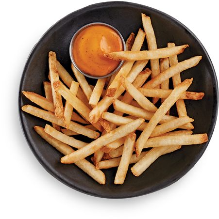 Golden French Frieswith Dipping Sauce PNG