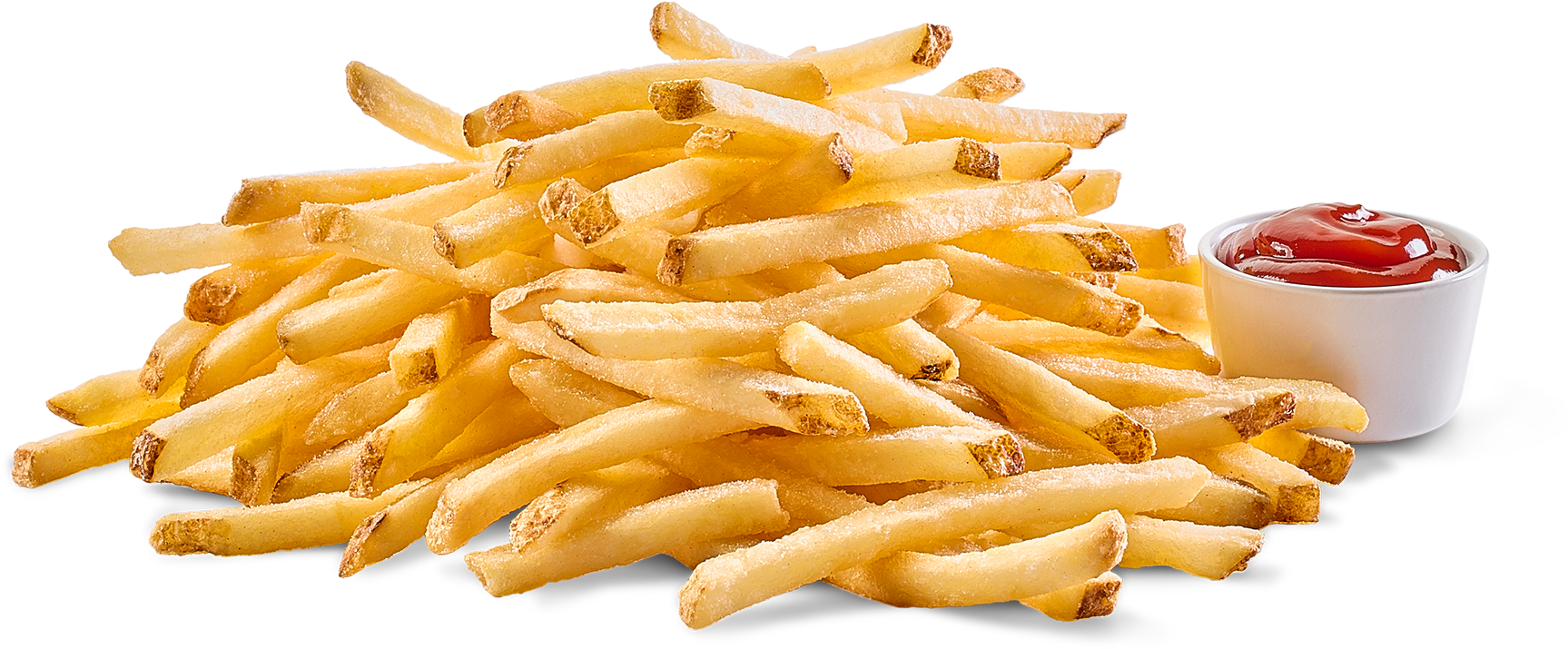 Golden French Frieswith Ketchup Dip PNG