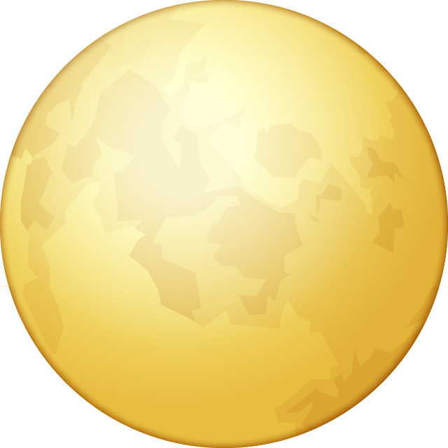 Golden Full Moon Illustration PNG