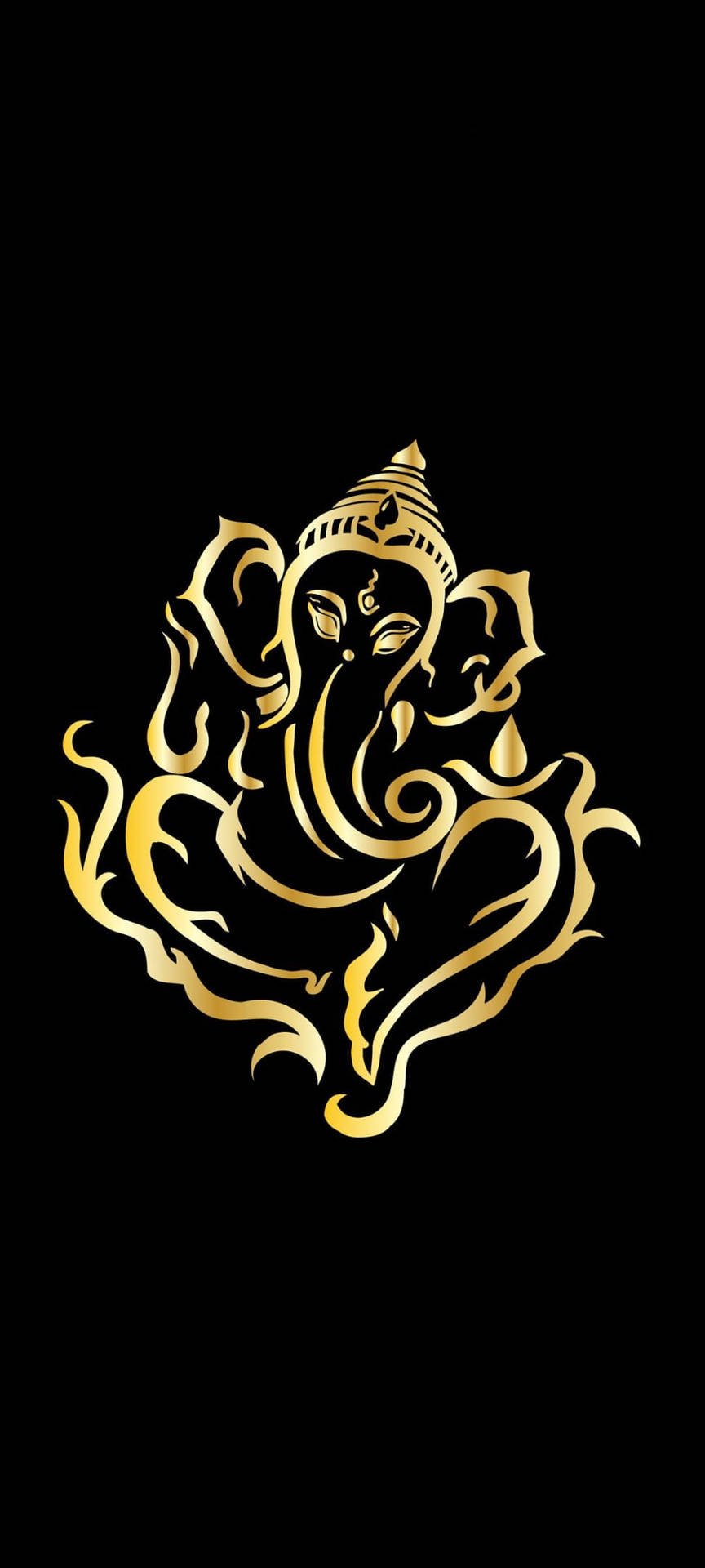 Golden Ganesh Icon IPhone Wallpaper