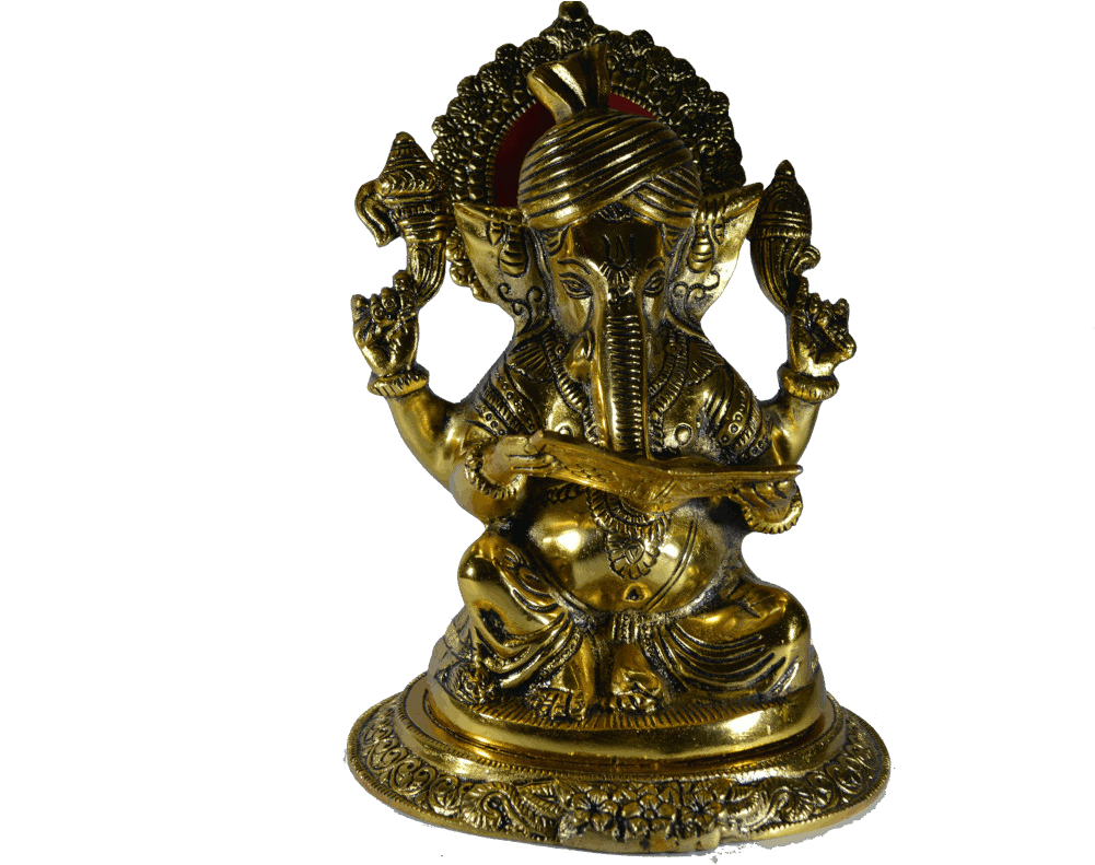 Golden Ganesh Statue PNG
