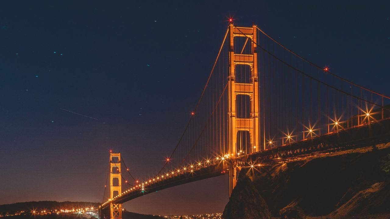 Golden Gate Bridge And Night Sky Wallpaper