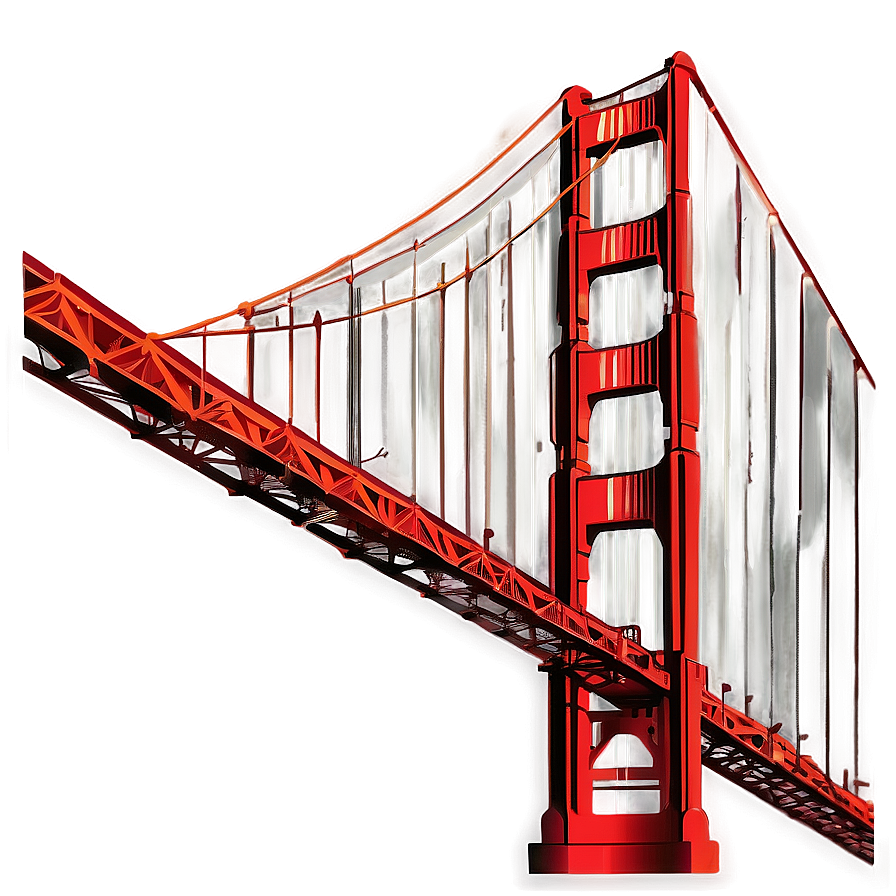 Golden Gate Bridge Artistic Illustration Png 06122024 PNG