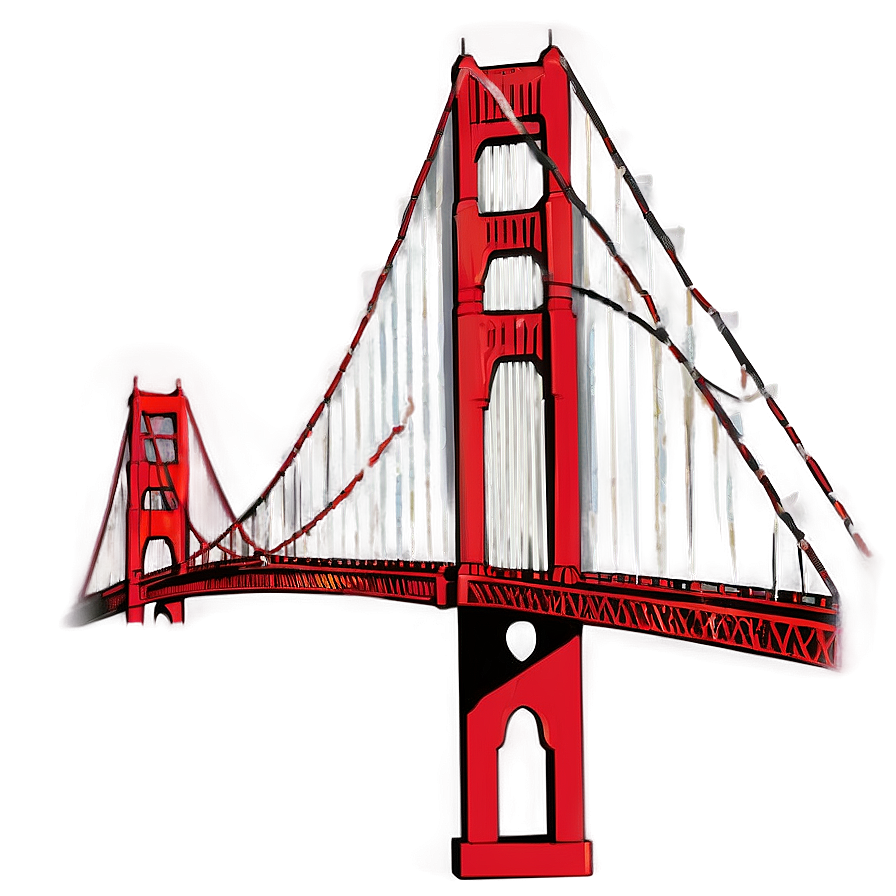 Golden Gate Bridge Artistic Illustration Png Ndb PNG