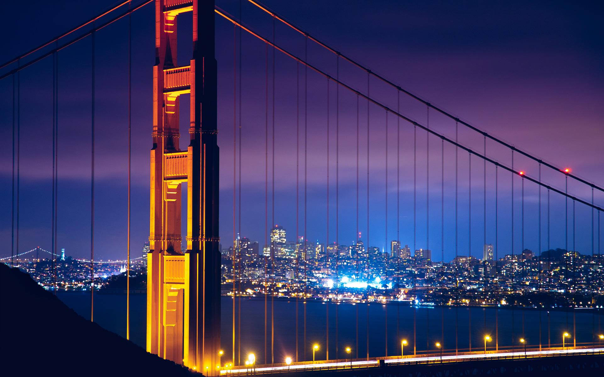 Golden Gate Bridge City Lights Wallpaper