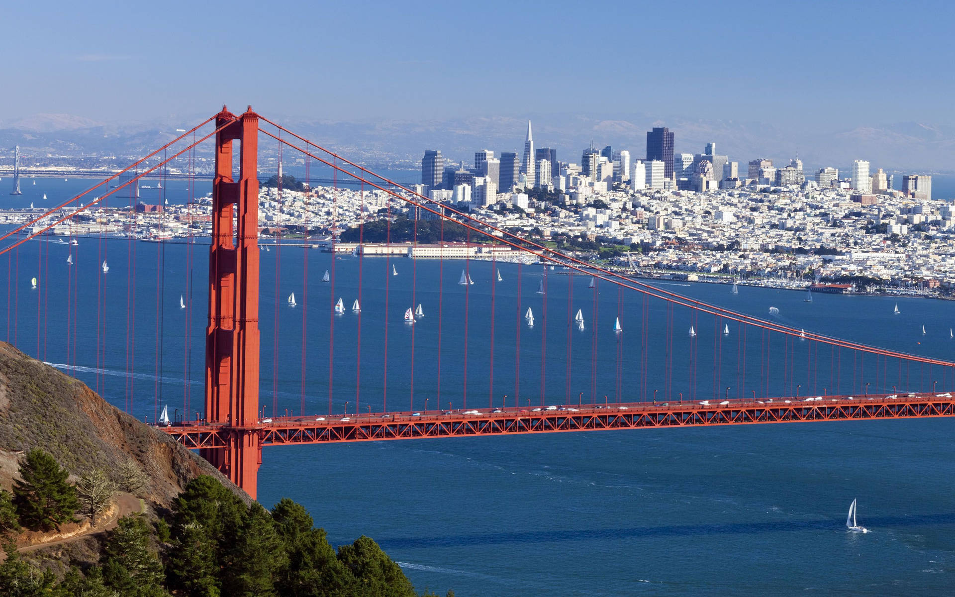 Golden Gate Bridge City View During Daytime Wallpaper