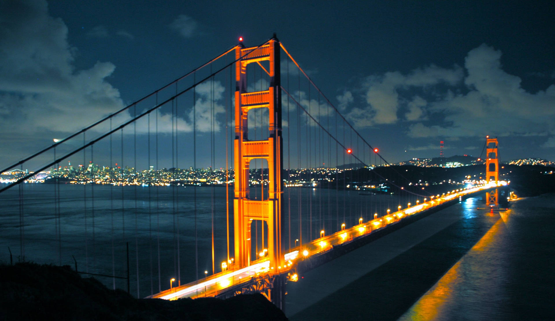 Golden Gate Bridge Clouds At Night Wallpaper