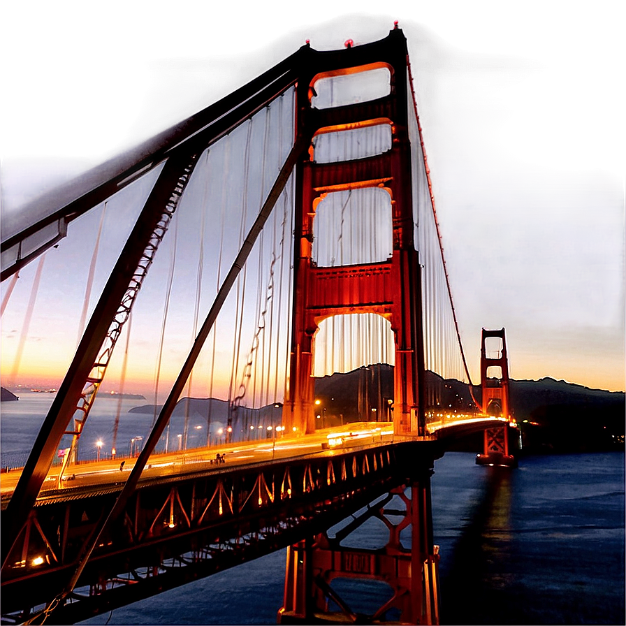 Golden Gate Bridge During Golden Hour Png Wbx PNG