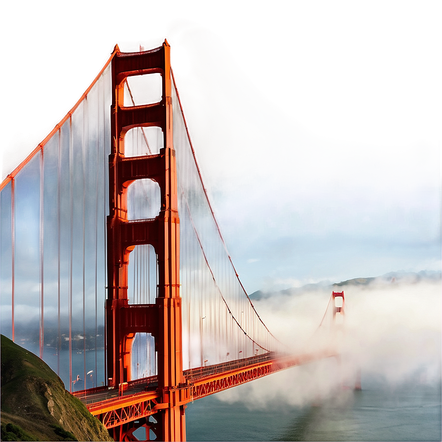 Golden Gate Bridge Foggy Morning Png 99 PNG