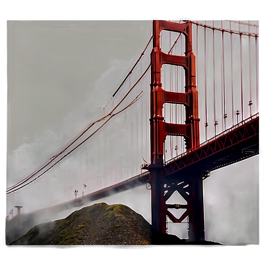 Golden Gate Bridge Foggy Morning Png Cjs PNG