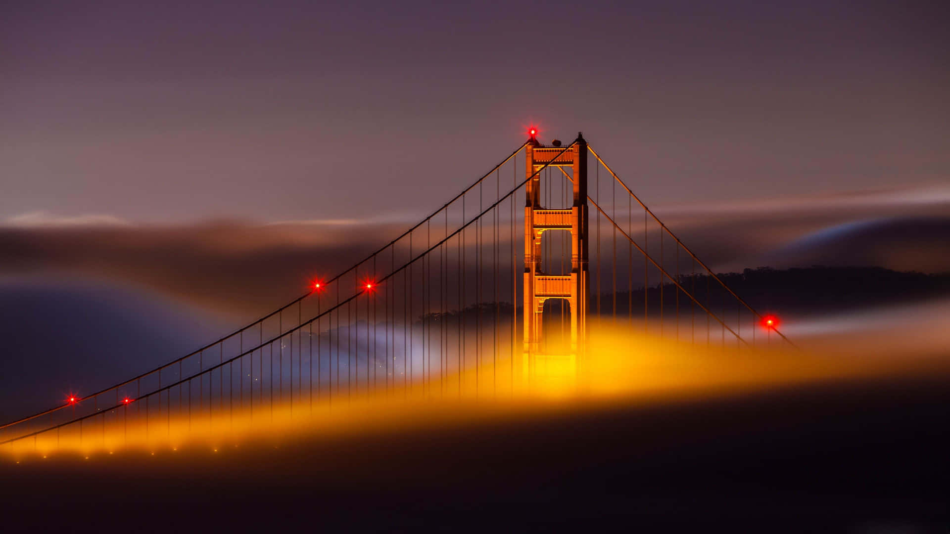 Golden Gate Bridge Foggy Night4 K Wallpaper