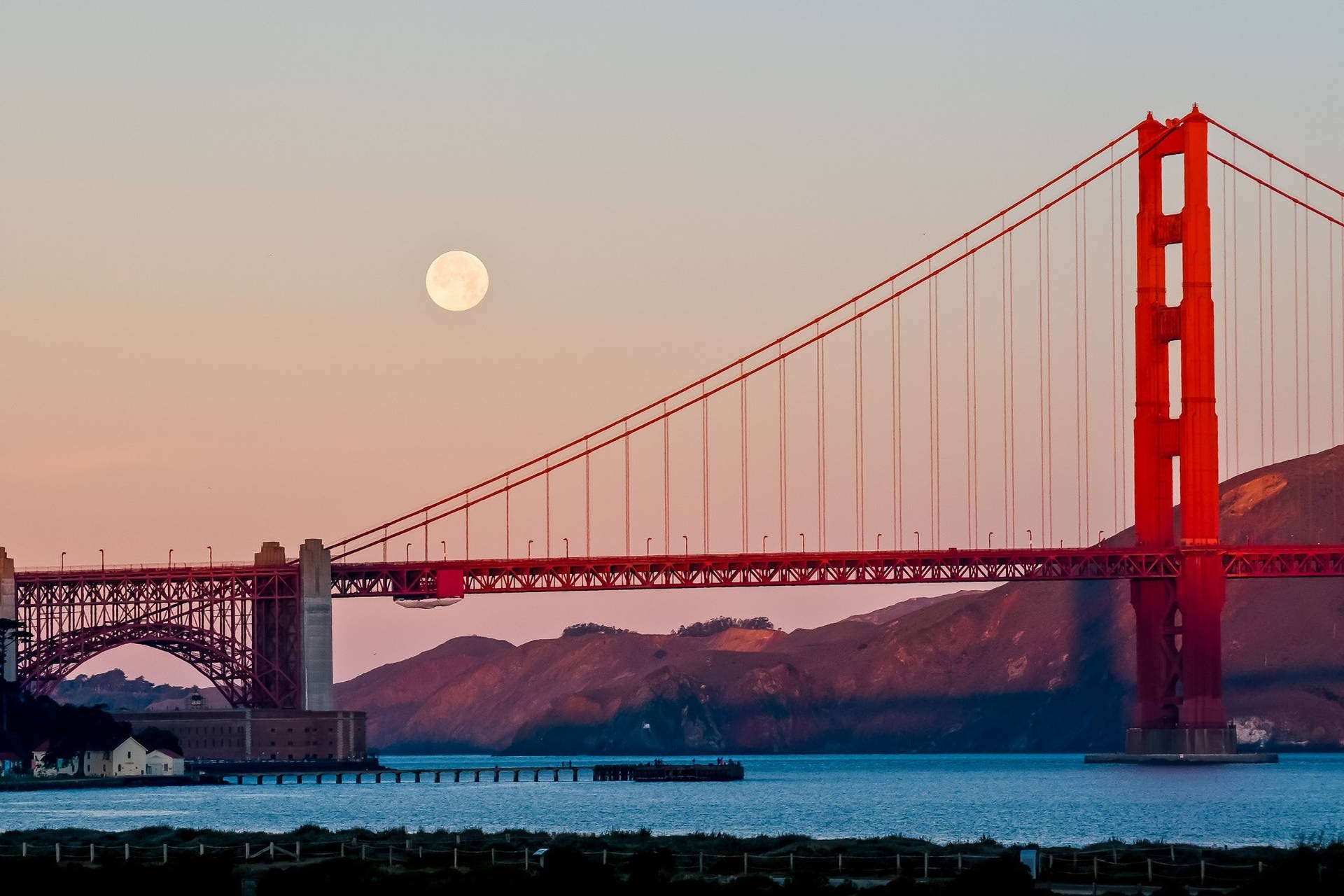 Luna Piena Del Golden Gate Bridge Sfondo
