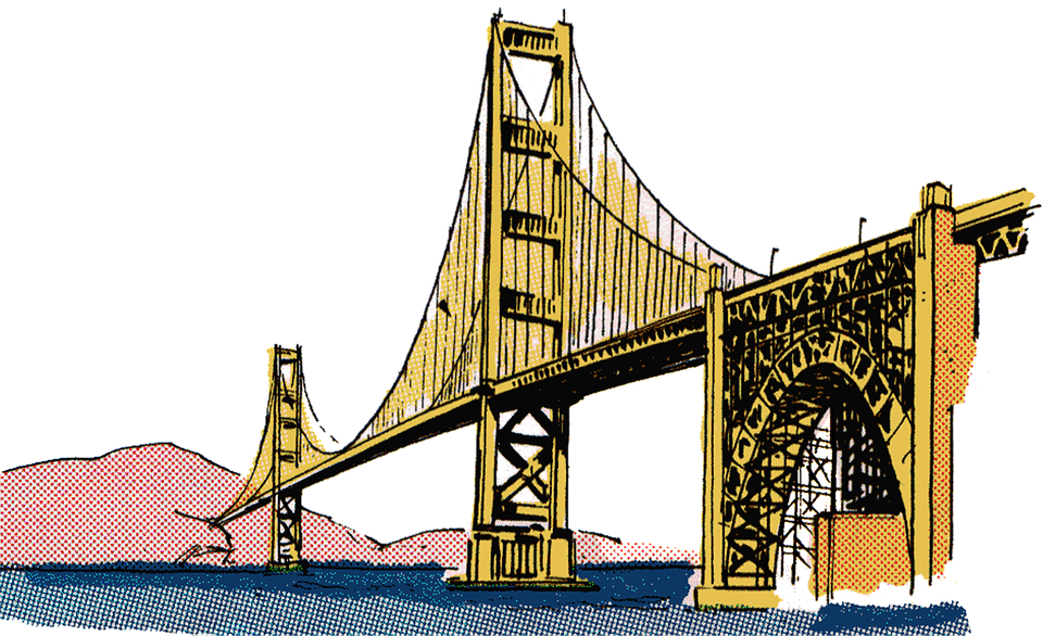 Golden Gate Bridge Illustration PNG