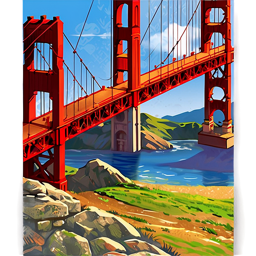 Golden Gate Bridge In Summer Sunshine Png Orv62 PNG