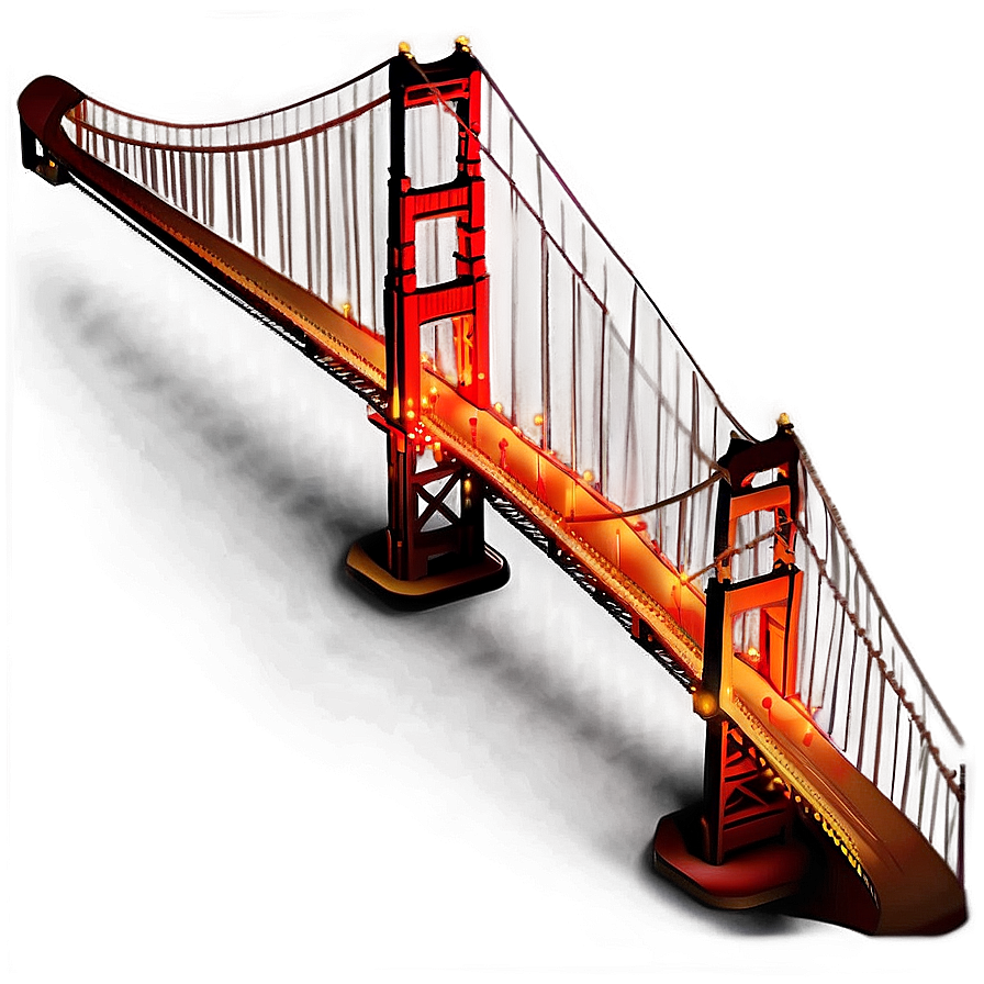 Golden Gate Bridge Night Lights Png Wuw6 PNG