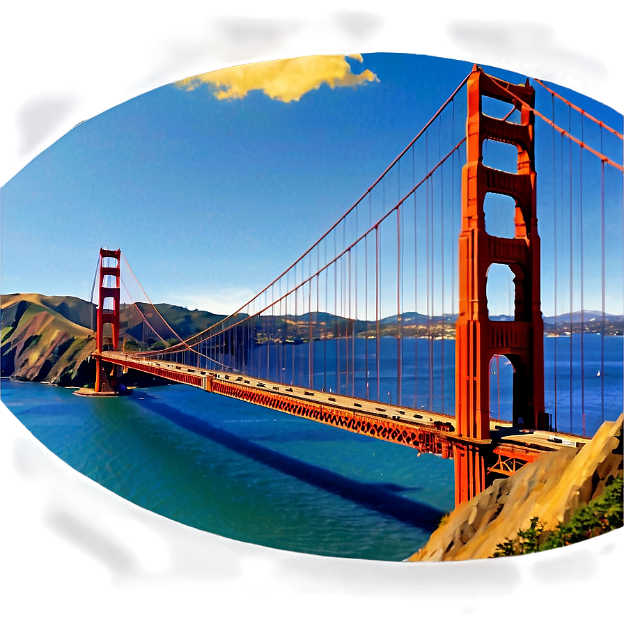 Golden Gate Bridge Panoramic View Png Wgu PNG