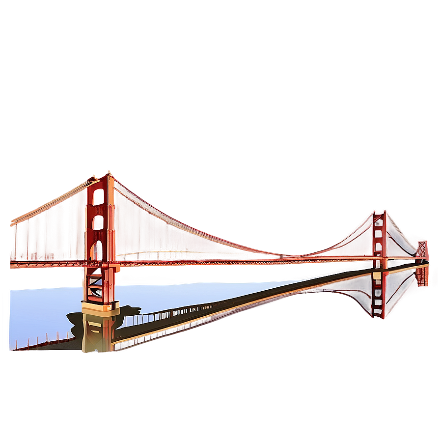 Golden Gate Bridge Reflection Water Png Wis PNG