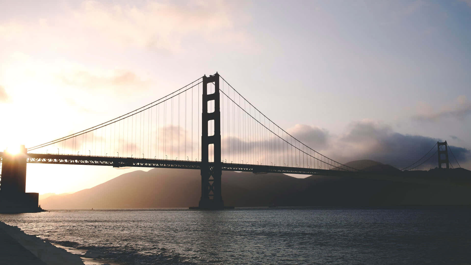 Golden Gate Bridge Sunset Silhouette4 K Wallpaper