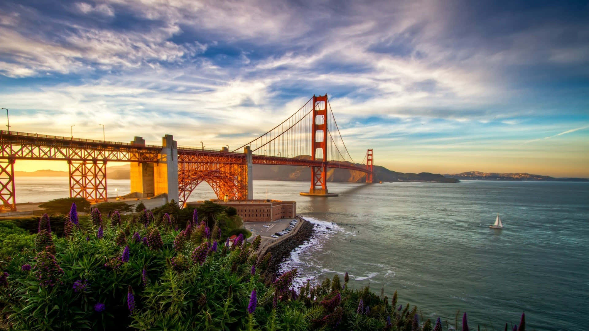 Golden Gate Bridge Sunset View4 K Wallpaper