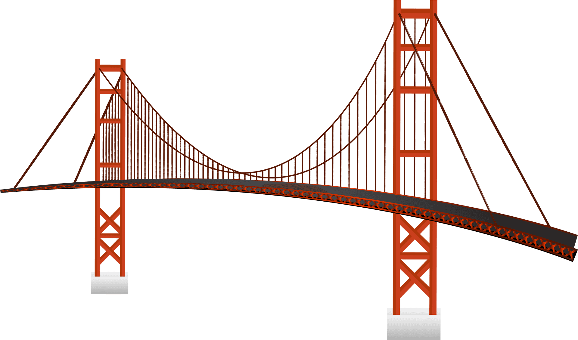 Golden Gate Bridge Vector Illustration PNG