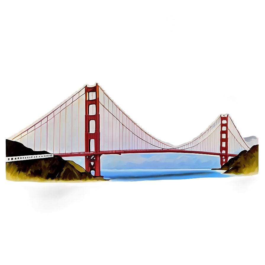 Golden Gate Bridge Vintage Style Png Uuv PNG