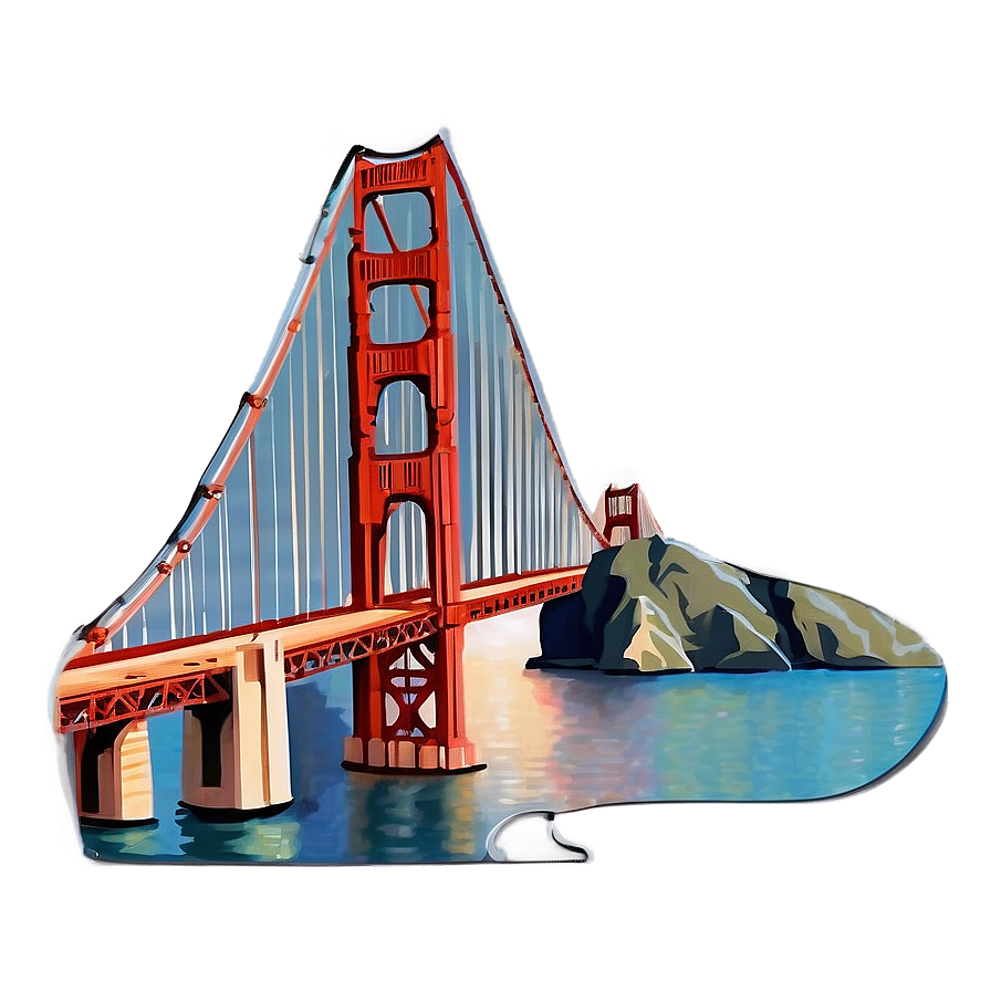 Golden Gate Bridge With Bay View Png Puy3 PNG