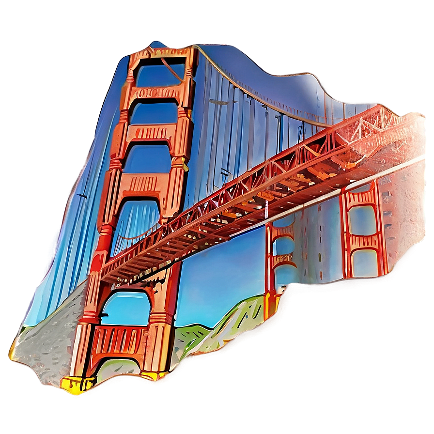 Golden Gate Bridge With Bay View Png Pwi PNG