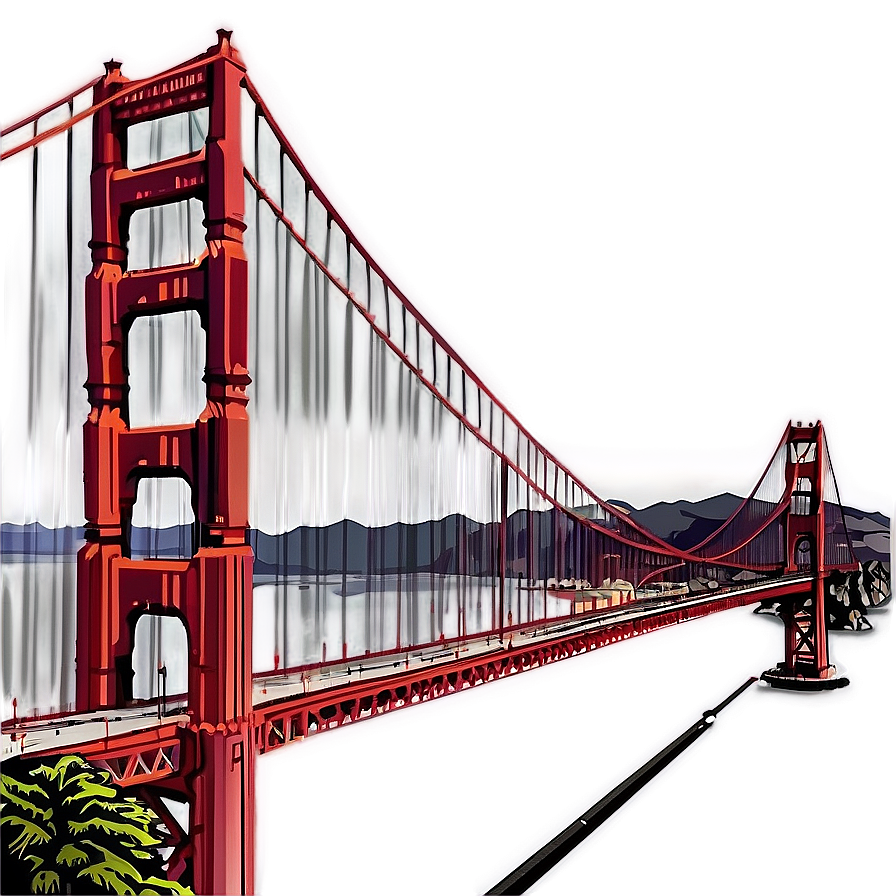 Golden Gate Bridge With City Skyline Png 94 PNG