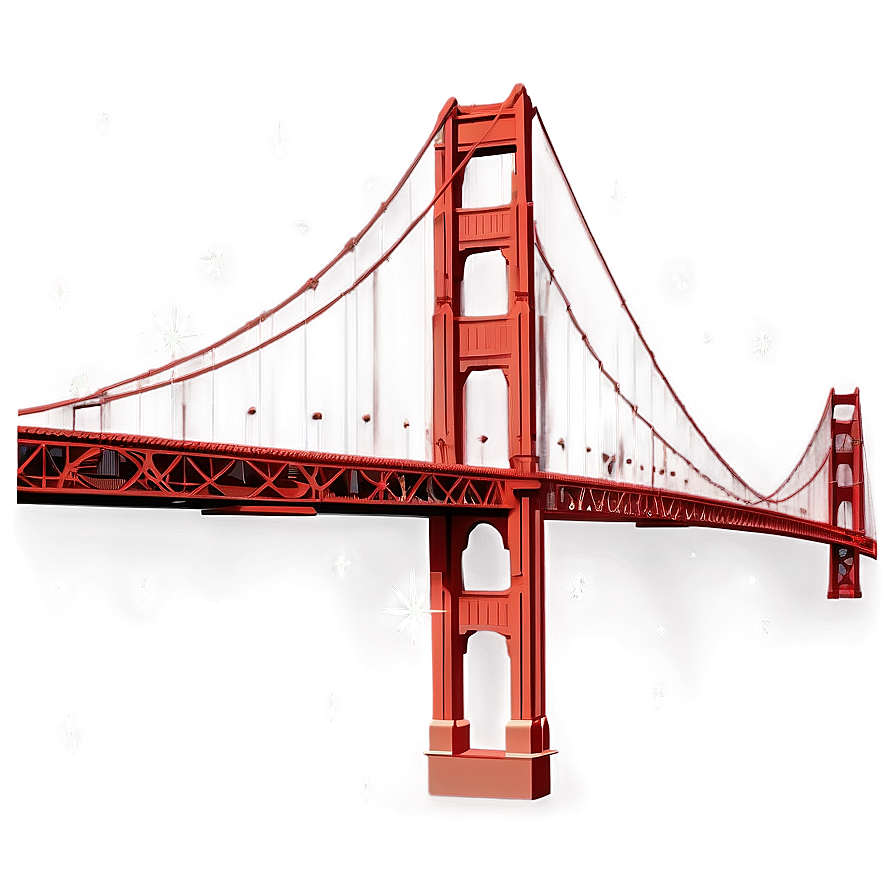 Golden Gate Bridge With Starry Night Png Pwd PNG