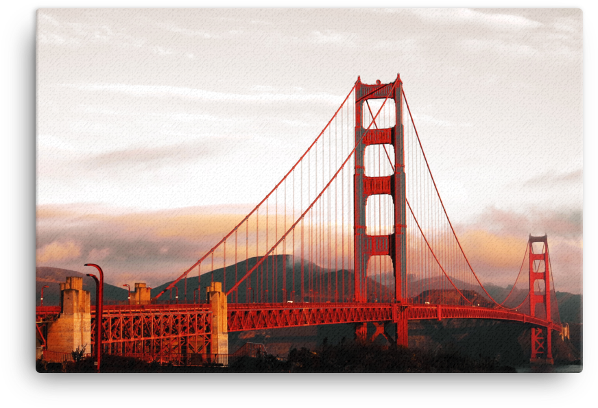 Golden Gate Bridgeat Sunset PNG