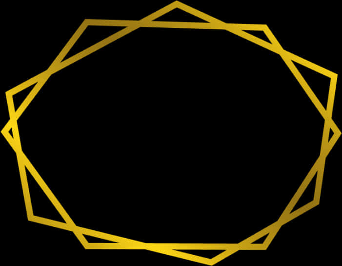 Golden Geometric Frame PNG