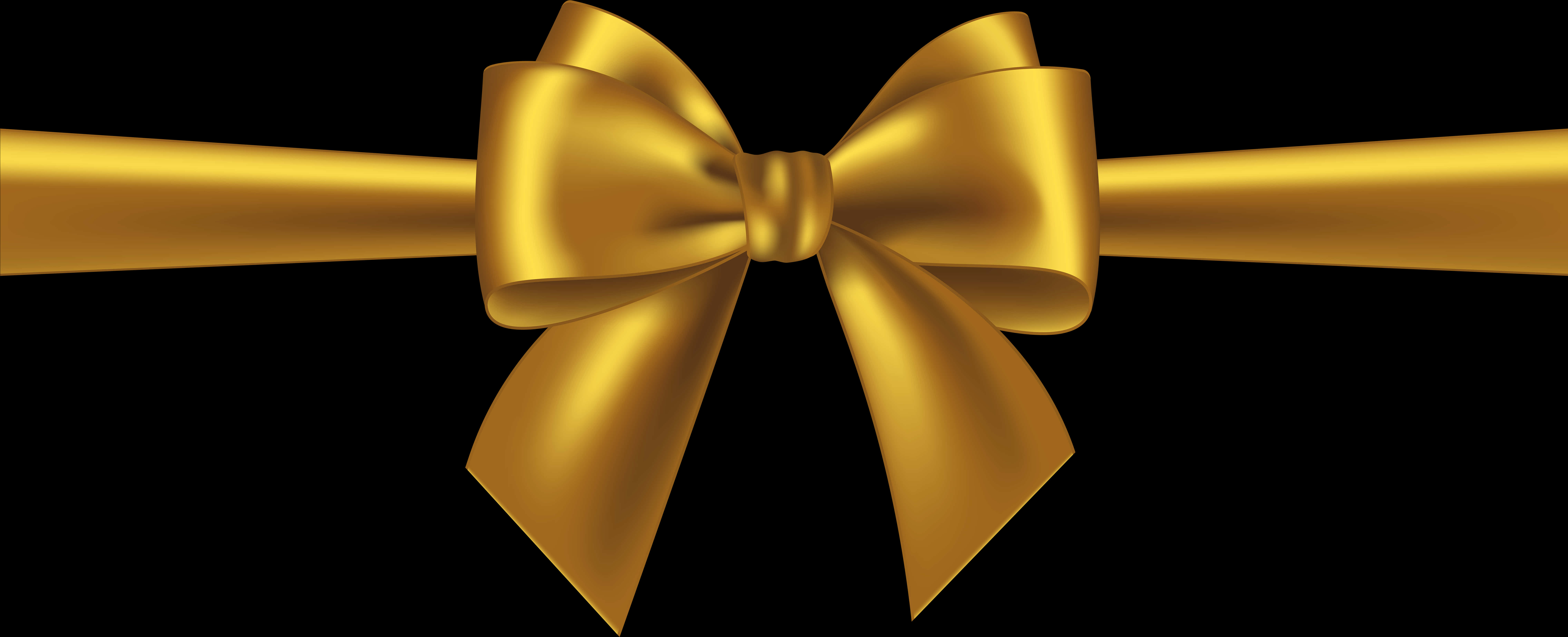 Golden Gift Bow PNG