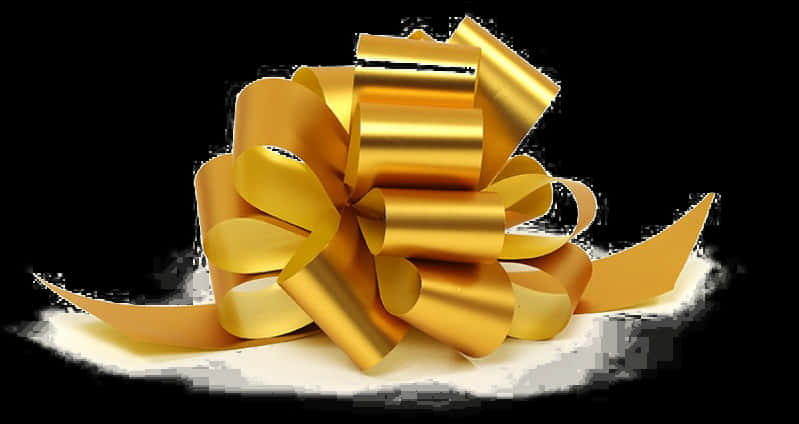 Golden Gift Bowon Black Background PNG