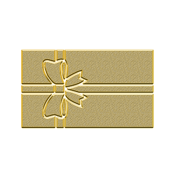Golden Gift Box Top View PNG