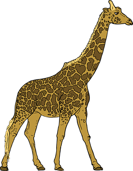 Golden Giraffe Silhouette PNG