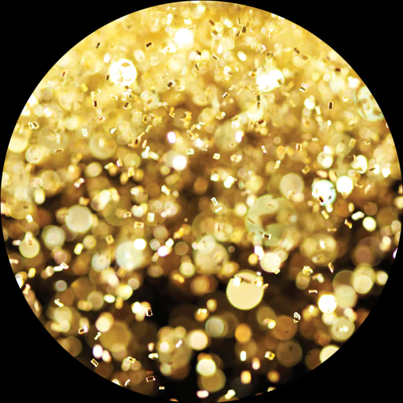 Golden Glitter Bokeh Background PNG