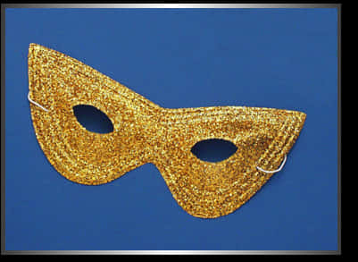 Golden Glitter Masquerade Mask PNG