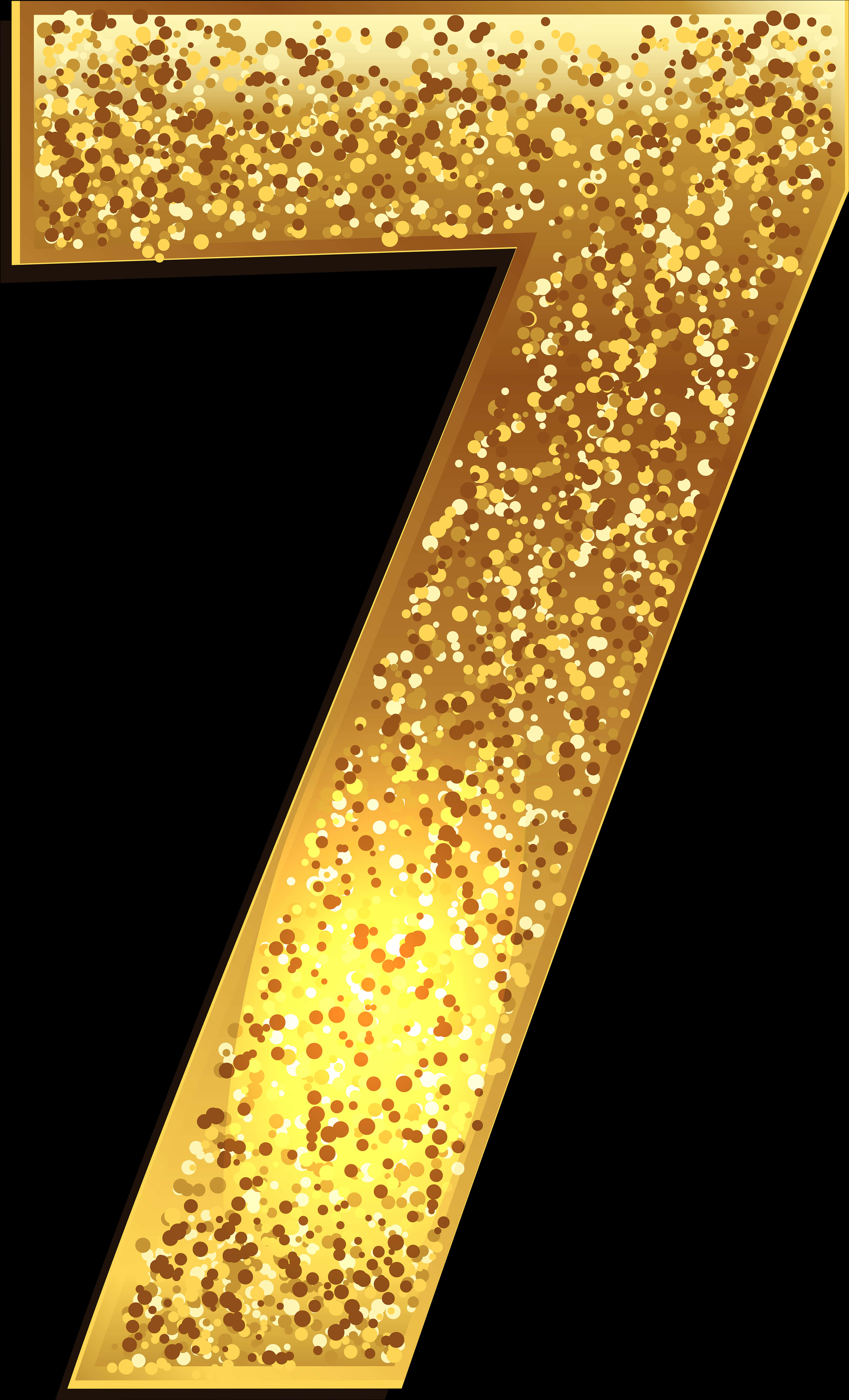 Golden Glitter Number Seven PNG