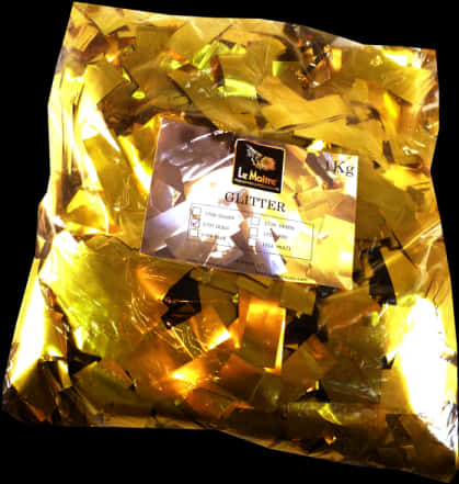 Golden Glitter Packaging Le Maitre PNG