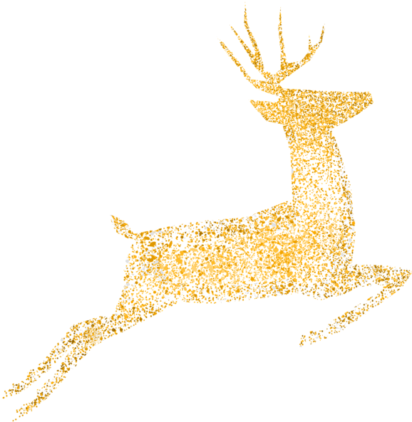 Golden Glitter Reindeer Silhouette PNG