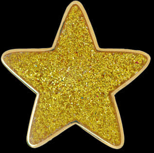 Golden Glitter Star Decoration PNG