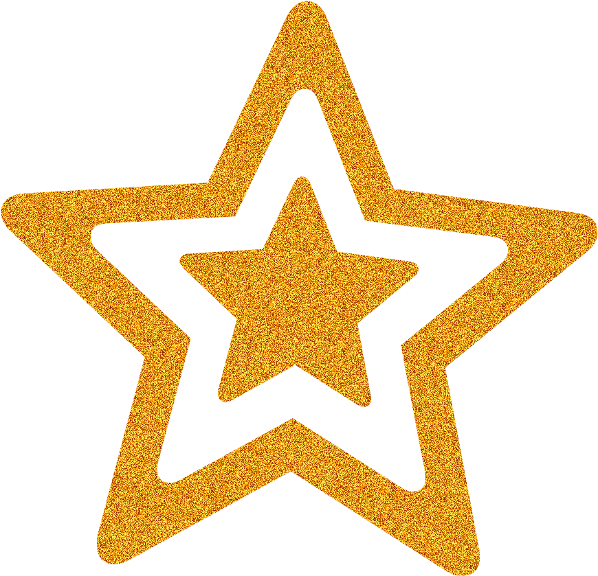 Golden Glitter Star Graphic PNG