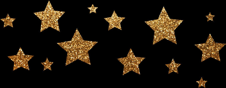 Download Golden Glitter Stars Black Background | Wallpapers.com