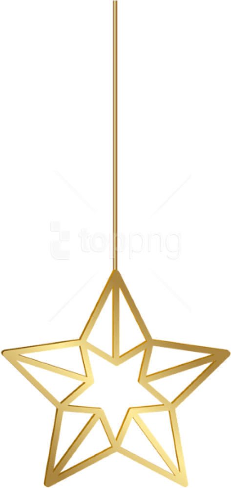 Golden Hanging Star Clipart PNG