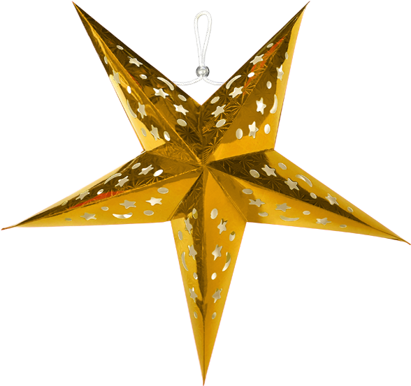 Golden Hanging Star Decoration PNG