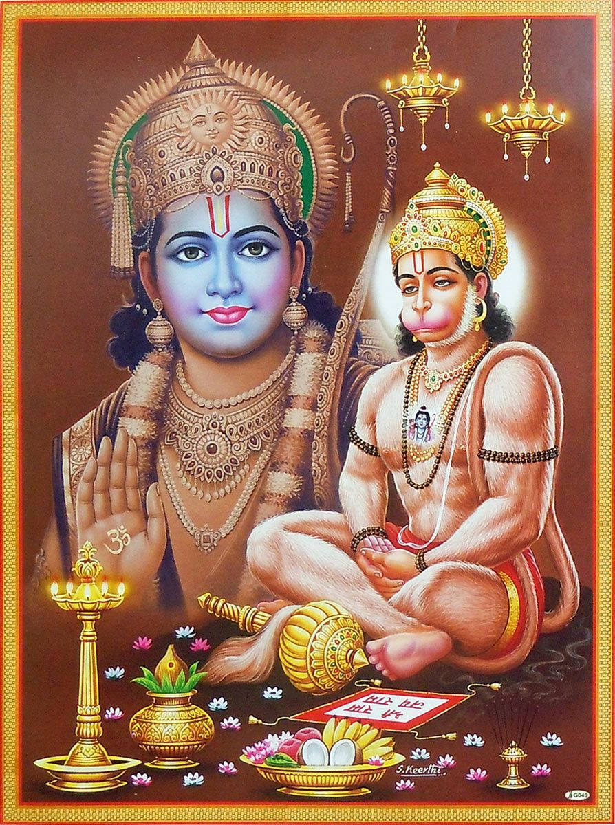 Golden Hanuman Art