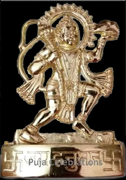Golden Hanuman Statue PNG