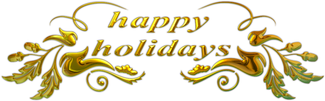 Golden Happy Holidays Text Decoration PNG