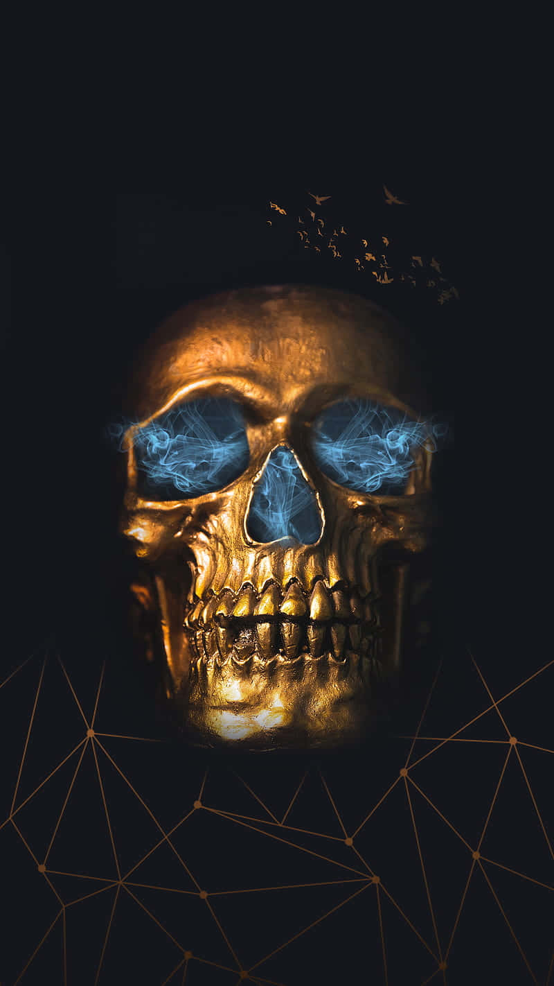 Golden Head Skull Wallpaper