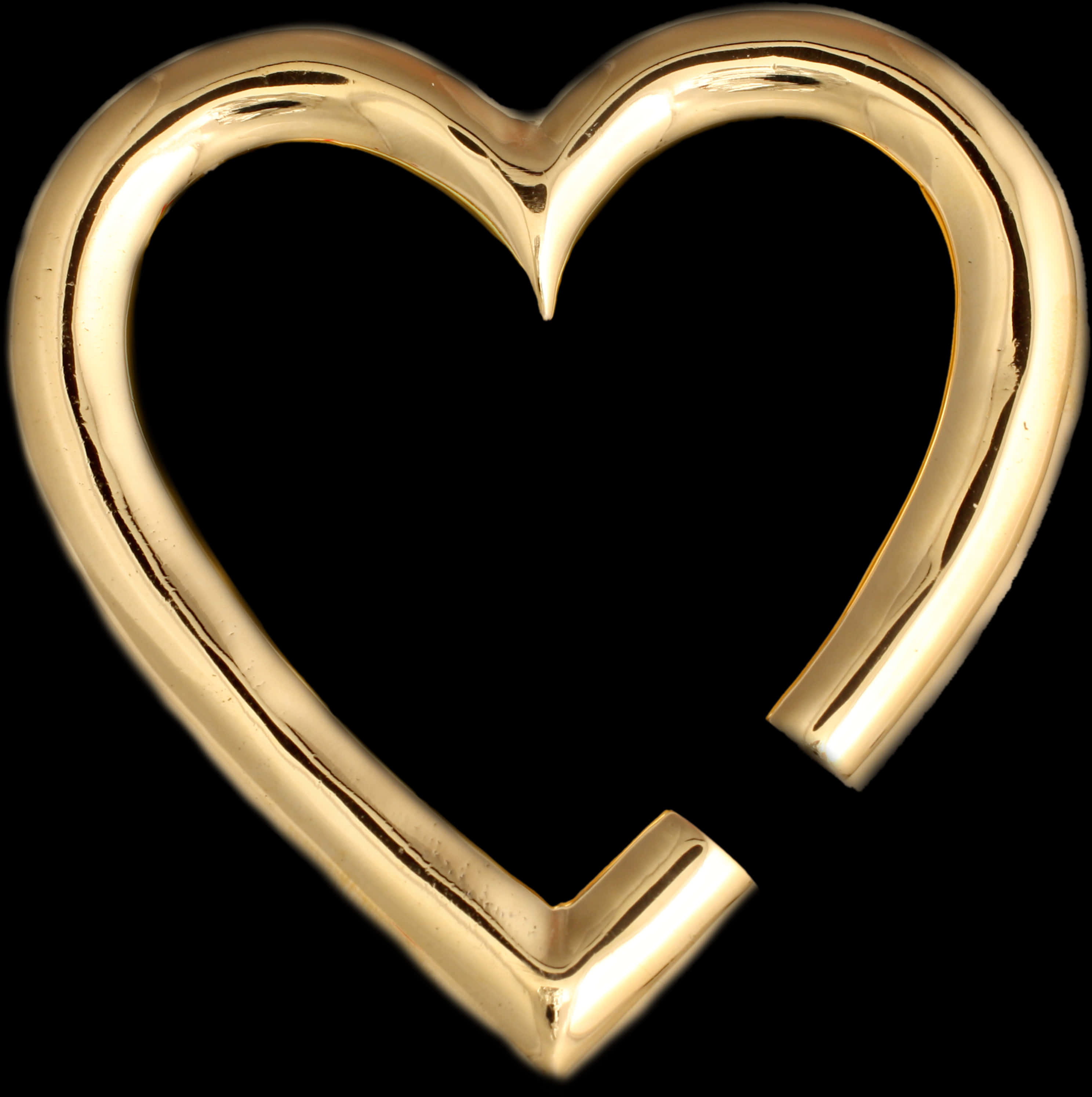 Golden Heart Brokenin Two PNG